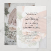 Simple Black & White Overlay Photo Wedding Einladung (Vorne/Hinten)