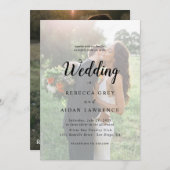 Simple Black & White Overlay Photo Wedding Einladung (Vorne/Hinten)