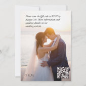 Simple Black & White Overlay Photo Wedding Einladung (Rückseite)