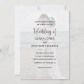 Simple Black & White Overlay Photo Wedding Einladung (Vorderseite)