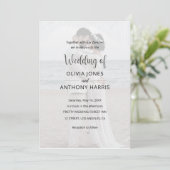 Simple Black & White Overlay Photo Wedding Einladung (Stehend Vorderseite)