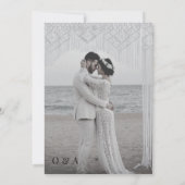 Simple Black & White Overlay Photo Wedding Einladung (Rückseite)
