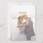 Simple Black & White Overlay Photo Wedding Einladung (Vorderseite)