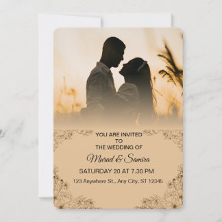 Simple Black & White Overlay Photo Wedding Invitat Einladung
