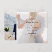 Simple Black & White Overlay Photo Wedding Save The Date (Vorne/Hinten)
