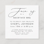 Simple Black White Party Invitation Enclosure Card Begleitkarte (Rückseite)
