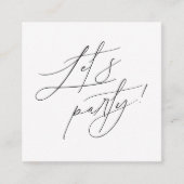 Simple Black White Party Invitation Enclosure Card Begleitkarte (Vorderseite)
