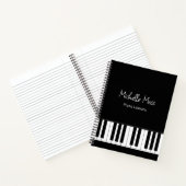 Simple Black White Piano Music Lessons Notizblock (Innenseite)