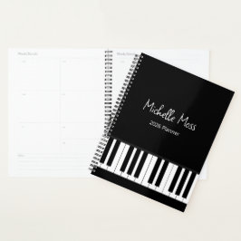 Simple Black White Piano Music Teacher Planer