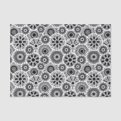 Simple Black White Retro 70s Graphic Daisy Pattern Seidenpapier (Vorderseite)