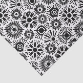 Simple Black White Retro 70s Graphic Daisy Pattern Seidenpapier (Ausschnitt)