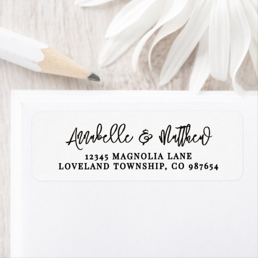 Simple Black White Script Return Address (Insitu)