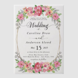 Simple Black & White wedding  Overlay Pergament Einladungen