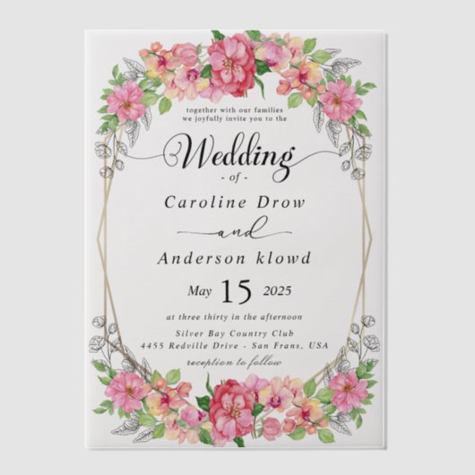 Simple Black & White wedding  Overlay Pergament Einladungen (Vorderseite)