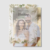 Simple Black & White wedding  Overlay Pergament Einladungen (Versatz (Ehepaar))