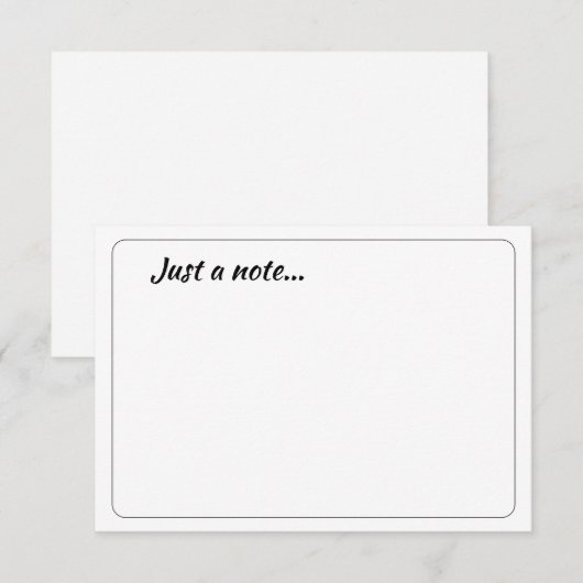 Simple Blank Just a Note Mitteilungskarte (Vorne/Hinten)