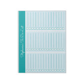 Simple Blocks Teal 8.5x11 Three Column Checklist Notizblock (Rotiert)