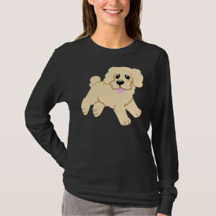 Simple Blonde Poodle Puppy Pink T-Shirt