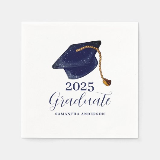 Simple Blue 2025 Abschluss Serviette (Vorderseite)