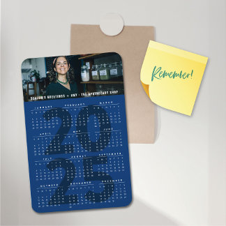 Simple Blue 2025 Calendar Minimalistisch Holiday F Magnet
