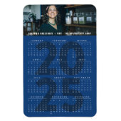 Simple Blue 2025 Calendar Minimalistisch Holiday F Magnet (Vertikal)