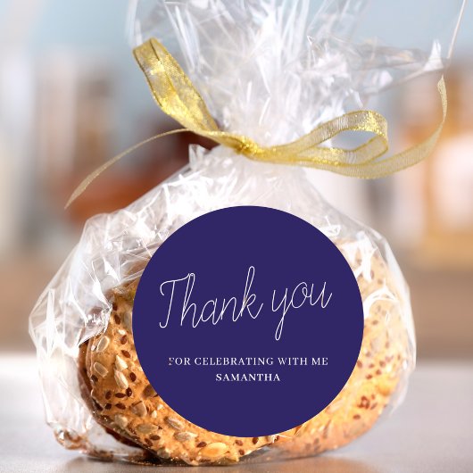 Simple Blue Abschluss Vielen Dank Runder Aufkleber