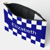 Simple Blue and White Checkerboard Pattern Name Zubehörtasche (Offen)