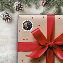 Simple Blue and White Snowflake Weihnachts-Foto