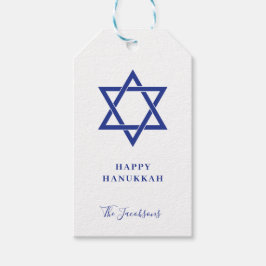 Simple Blue and White Star von David Happy Hanukka Geschenkanhänger
