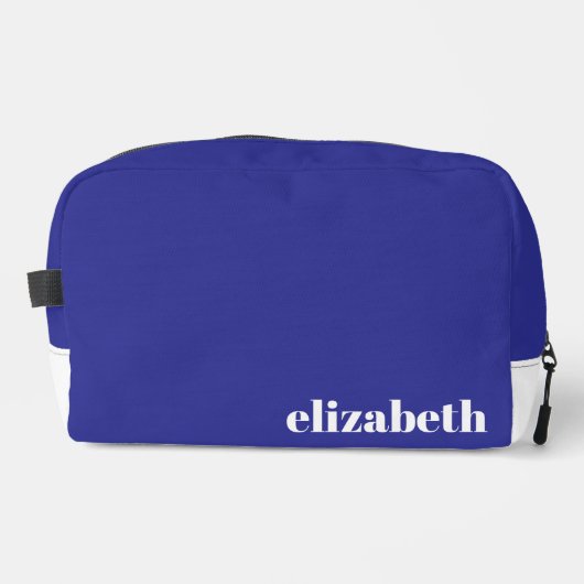 Simple Blue and White with Name Waschbeutel (Vorderseite)