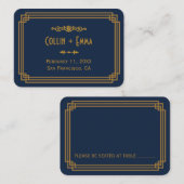 Simple Blue Art Deco Hochzeiten Platzkarten (Vorne/Hinten)