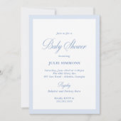 Simple Blue Baby Shower Classic Einladung (Vorderseite)