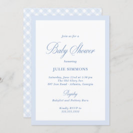 Simple Blue Baby Shower Classic Einladung