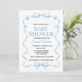 Simple Blue Baby Shower Invitation Einladung (Stehend Vorderseite)