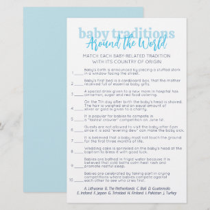 Simple Blue Baby Traditions Baby Shower Party