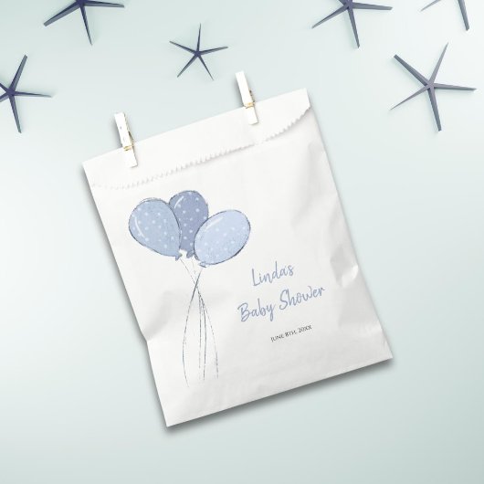 Simple Blue Balloon Baby Dusche Geschenktütchen