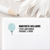 Simple Blue Balloon Baby Showadresse Label (Insitu)