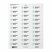 Simple Blue Balloon Baby Showadresse Label (Vorne)