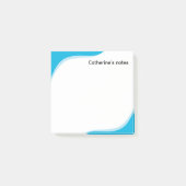 Simple blue & black waves customizable post-it klebezettel (Vorderseite)