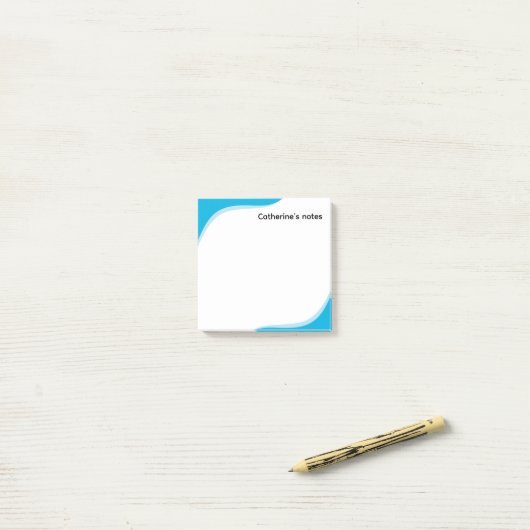 Simple blue & black waves customizable post-it klebezettel (Auf Schreibtisch)