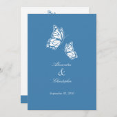 Simple Blue Butterflies Hochzeitserklärung Einladung (Vorne/Hinten)