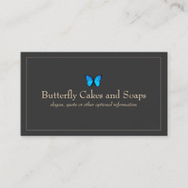 Simple Blue Butterfly Black Visitenkarte
