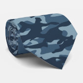Simple Blue Camouflage Pattern Krawatte (Gerollt)