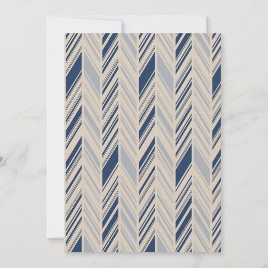 Simple Blue Chevron Birthday Einladung (Rückseite)