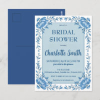 Simple Blue Chinoiserie Blume Brautparty