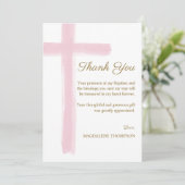 Simple Blue Cross Baptism  Dankeskarte (Stehend Vorderseite)