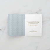 Simple Blue Cross First Holy Communion Folded  Dankeskarte (Innenseite)