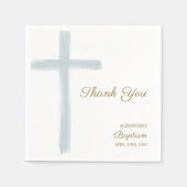 Simple Blue Cross Thank You Baptism  Serviette (Vorderseite)
