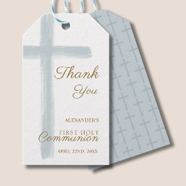 Simple Blue Cross Thank You First Holy Communion Geschenkanhänger
