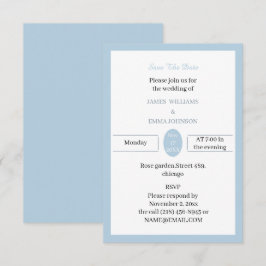 Simple Blue Custom Save The Date